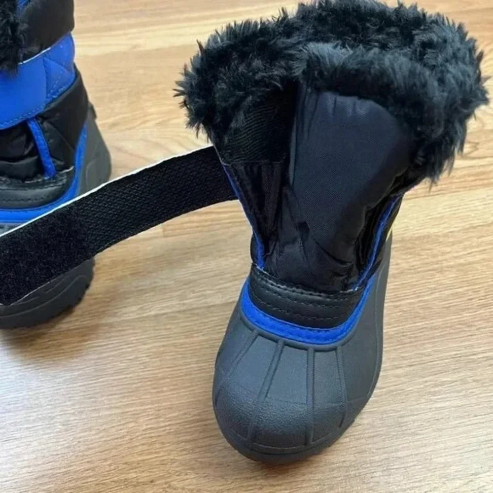 Sorel Childrens Snow Commander Winter Boots Little Kids Size‎ 10 Black/Blue NEW